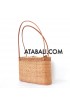Ata rattan women beach bag with batik lining shapes